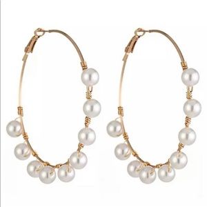 Pearl hoop earrings